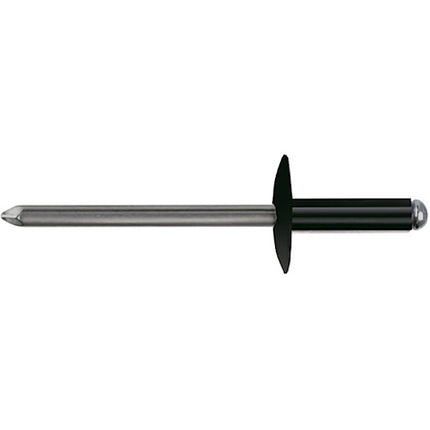 SACTO RIVETTI IN LEGA DI ALLUMINIO A TESTA LARGA MM14 D.MM4,8X12 NERO