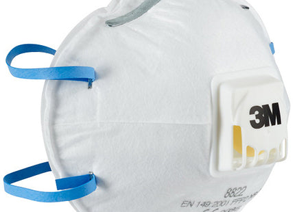 3M RESPIRATORE MONOUSO 8822 CLASSE FFP2 CON VALVOLA CONF.DA PZ10
