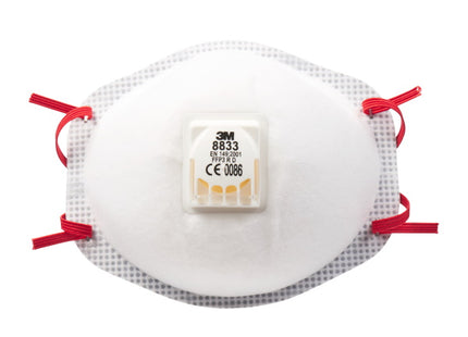3M RESPIRATORE MONOUSO 8833 CLASSE FFP3 CON VALVOLA CONF.DA PZ10