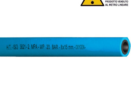 TUBO PER SALDATURA OSSIGENO IN GOMMA D.MM8X15 COLORE BLU AL MTL