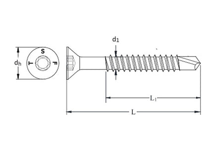 TECFI VITE AUTOPERFORANTE TSP IMPRONTA TORX ZINCATA BIANCA ART. RH01
