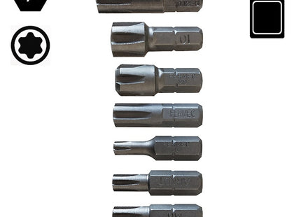 FERMEC BOX 7 INSERTI BITS PER VITI CON IMPRONTA RIBE*