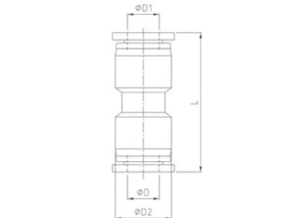 KONFIT RACCORDO DRITTO INTERMEDIO IN POLIMERO NERO ART. RP53