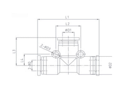 KONFIT RACCORDO A T INTERMEDIO IN POLIMERO NERO ART. RP55