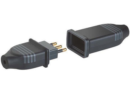 BTICINO PRESA IN CAUCCIU' BIMATERIALE BIPASSO 10/16A IP44 NERO