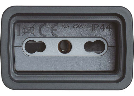 BTICINO PRESA IN CAUCCIU' BIMATERIALE BIPASSO 10/16A IP44 NERO