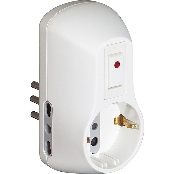BTICINO ADATTATORE SAFE 1 PRESA SCHUKO+2P 10/16A CON INTERRUTTORE