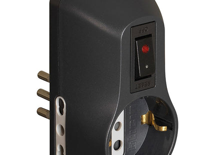 BTICINO ADATTATORE SAFE 1 PRESA SCHUKO+2P 10/16A CON INTERRUTTORE