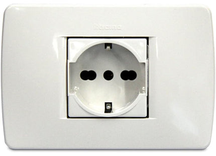 BTICINO LUNA KIT PREMONTATO PRESA SCHUKO BIPASSO 10/16A