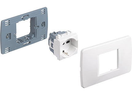 BTICINO LUNA KIT PREMONTATO PRESA SCHUKO BIPASSO 10/16A