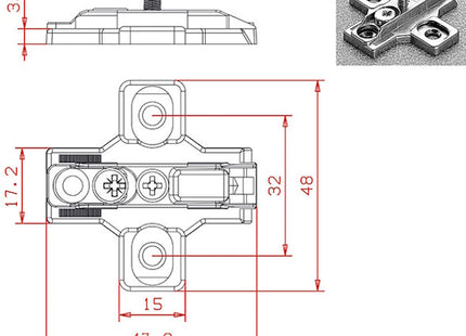 SALICE BASE A CROCE REGOLABILE SERIE 200 IN ZAMA NICHELATA