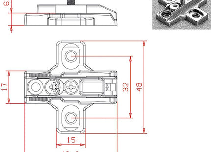 SALICE BASE A CROCE REGOLABILE SERIE 200 IN ZAMA NICHELATA