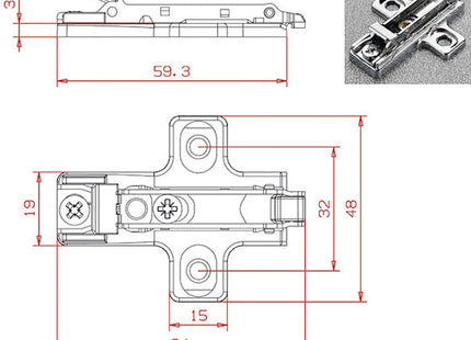 SALICE BASE A CROCE A INNESTO RAPIDO SERIE DOMI IN ZAMA NICHELATA