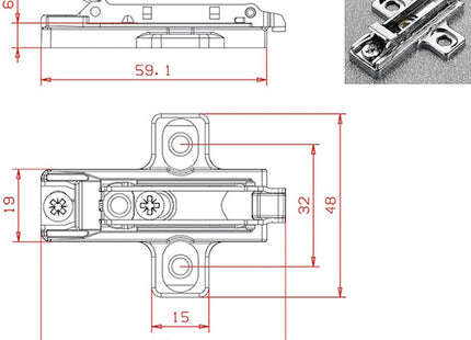SALICE BASE A CROCE A INNESTO RAPIDO SERIE DOMI IN ZAMA NICHELATA