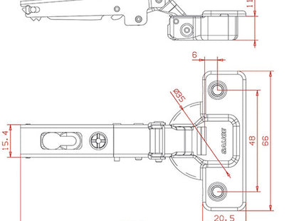 SALICE CERNIERA APERTURA 110° SERIE 200
