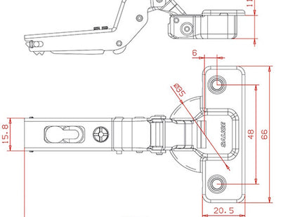 SALICE CERNIERA APERTURA 110° SERIE 200