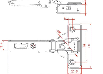 SALICE CERNIERA APERTURA 110° SERIE 700 SILENTIA+