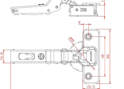 SALICE CERNIERA APERTURA 110° SERIE 700 SILENTIA+