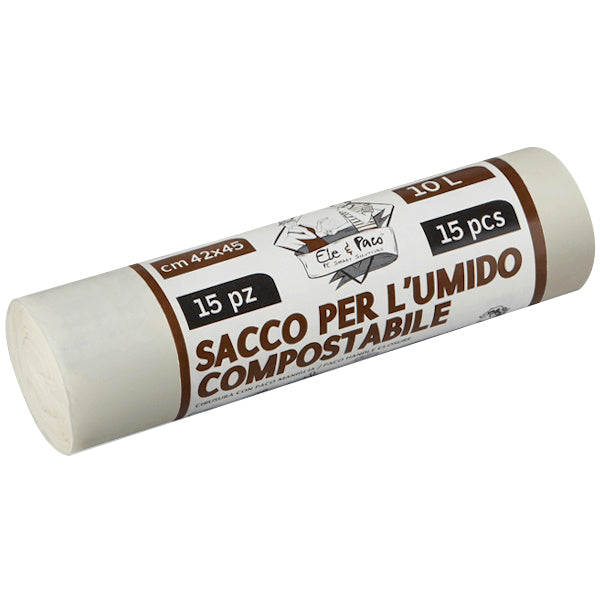 ELEPACKING SACCHI SPAZZATURA BIO TRASPARENTE CM42X45 LT10 PZ15