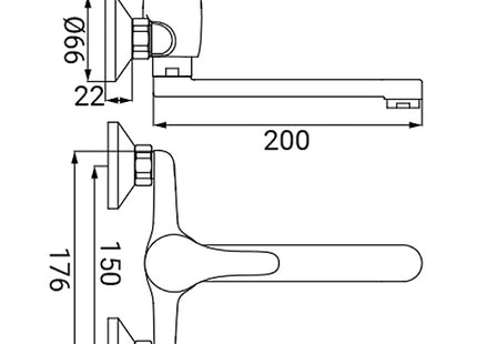 IDRO-BRIC RUBINETTO MISCELATORE LAVELLO A PARETE SERIE FAST