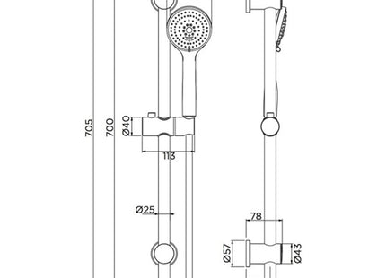IDRO-BRIC SET SALISCENDI DOCCIA ETERNITY