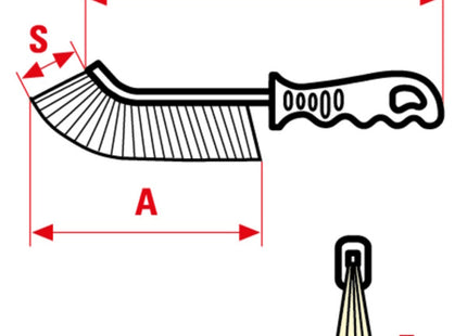 SIT SPAZZOLA SPID ROSSA IN ACCIAIO OTTONATO CON MANICO MM245 ART.0010