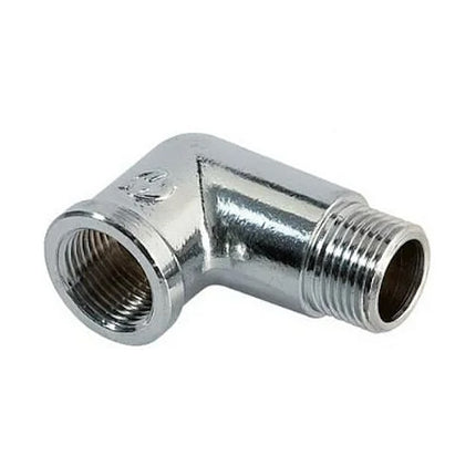 IDRO-BRIC GOMITO A 90° MF IN OTTONE CROMATO LUCIDO DA 1/2"