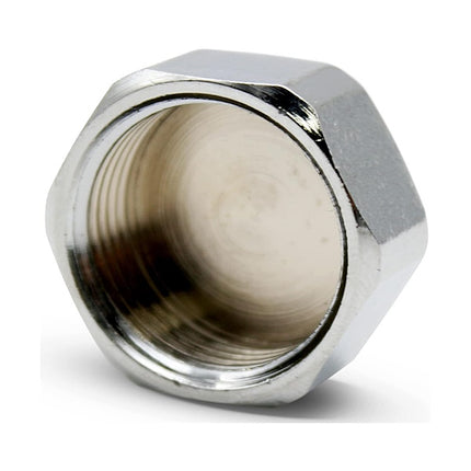 IDRO-BRIC CALOTTA FEMMINA IN OTTONE CROMATO LUCIDO DA 1/2"