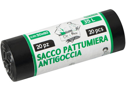 ELEPACKING SACCHI SPAZZATURA NERO CM 50X 60 LT 35 MY16 PZ20