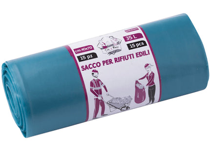ELEPACKING SACCHI SPAZZATURA EDILIZIA BLU CM40X70 MY120 LT35 PZ15