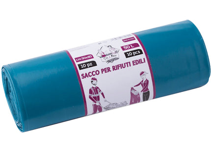 ELEPACKING SACCHI SPAZZATURA EDILIZIA BLU CM50X80 MY120 LT50 PZ10