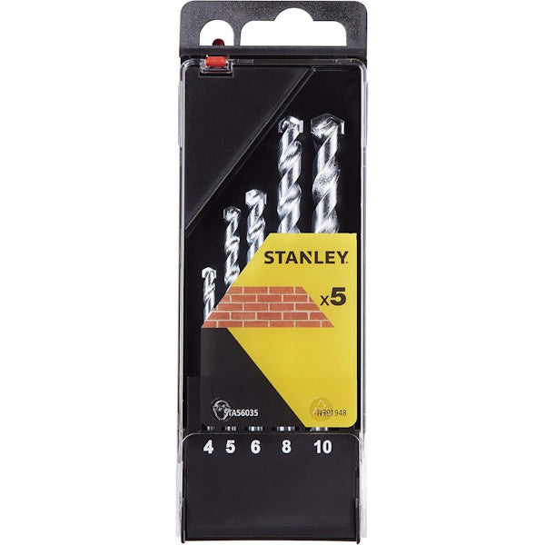 STANLEY SERIE PUNTE PER MURATURA IN ASTUCCIO DA PZ 5 D.MM 4-10