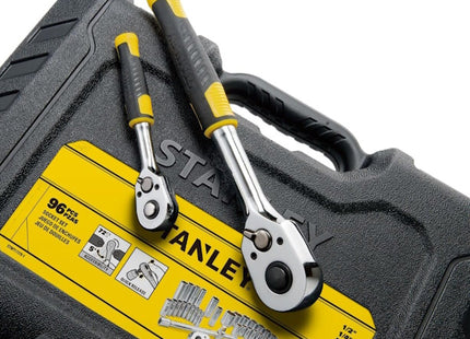 STANLEY ASSORTIMENTO CHIAVI A BUSSOLA DA 1/4" - 1/2" PZ 96