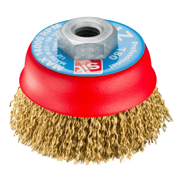 SIT SPAZZOLA A TAZZA IN ACCIAIO OTTONATO D.MM 80 M14 ART.9630 TECH