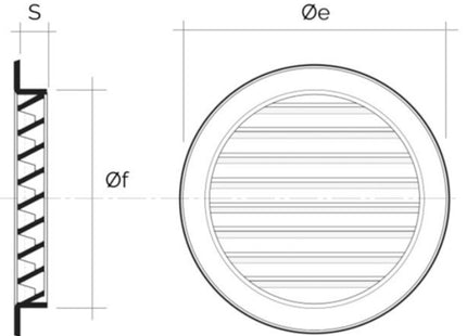 LA VENTILAZIONE GRIGLIA IN ABS TONDA DA INCASSO CON RETE COLORE BIANCO