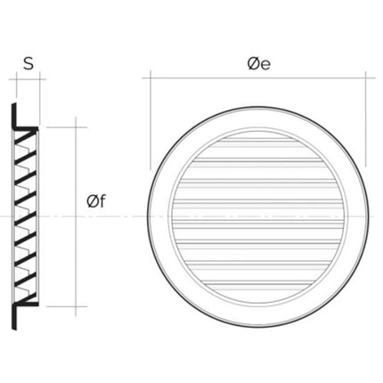 LA VENTILAZIONE GRIGLIA IN ABS TONDA DA INCASSO CON RETE COLORE BIANCO
