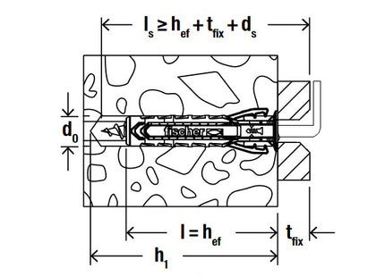 FISCHER TASSELLI IN NYLON CON GANCIO PIATTO WDS K IN BLISTER