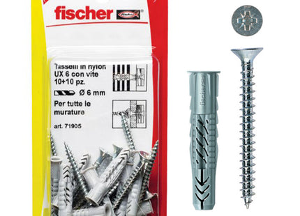 FISCHER TASSELLI IN NYLON CON VITE TSP PZ UX S K IN BLISTER