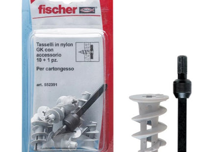FISCHER TASSELLI IN NYLON PER CARTONGESSO E INSERTO GK K BLISTER PZ10+1