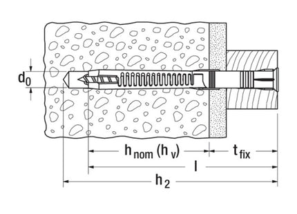 FISCHER TASSELLO FUR T IN NYLON PROLUNGATO CON VITE TSP TORX