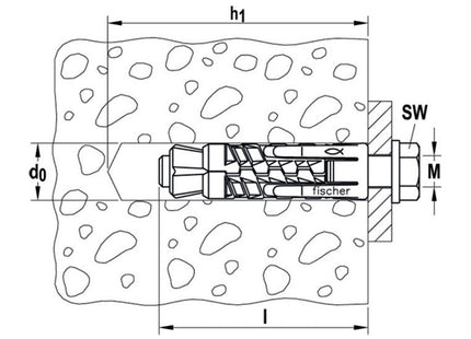 FISCHER TASSELLO GM S IN GHISA CON VITE TE CL.8.8
