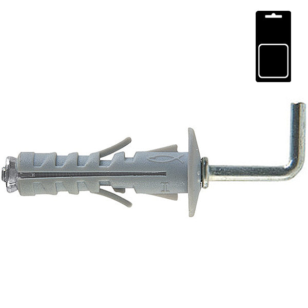 FISCHER TASSELLI IN NYLON CON GANCIO LUNGO SB 9/6 K BLISTER PZ6