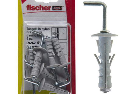 FISCHER TASSELLI IN NYLON CON GANCIO LUNGO SB 9/6 K BLISTER PZ6