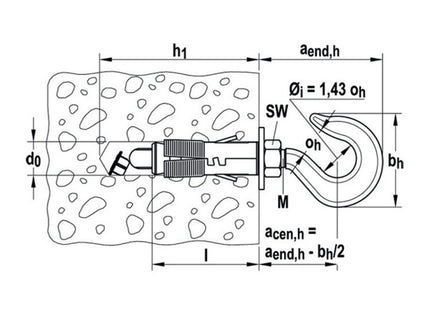 FISCHER TASSELLO SLM G IN ACCIAIO CON GANCIO