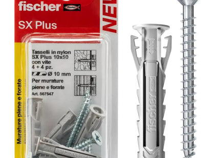 FISCHER TASSELLO SX PLUS S K IN NYLON CON VITI E PUNTA W100 IN BLISTER