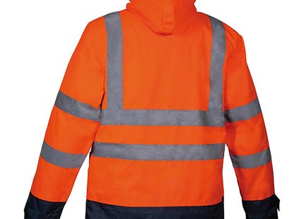 COFRA GIACCA ALTA VISIBILITA&apos; TELSEN 3 IN 1 ARANCIO FLUO/NAVY