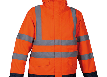 COFRA GIACCA ALTA VISIBILITA&apos; TELSEN 3 IN 1 ARANCIO FLUO/NAVY