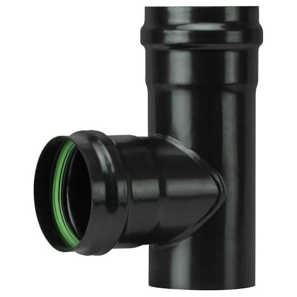 SAVE TUBO PER STUFE PELLETS A T F/F PORCELLANATO NERO OPACO D.CM 8