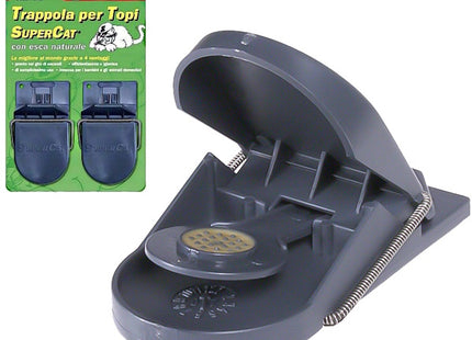 TRAPPOLE PER TOPI SUPERCAT CON ESCA PERMANENTE IN BLISTER PZ2