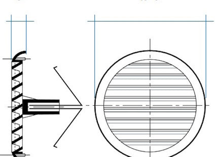 LA VENTILAZIONE GRIGLIA IN ABS TONDA CON MOLLE D.MM106 RAMATA